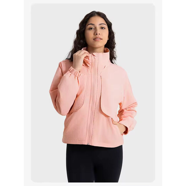Veste Softshell pour Femme - Vêtements de Loisir Doux, Tenue de Yoga Active avec Fermeture Éclair, Veste d'Extérieur Coupe-Vent et Imperméable Rose