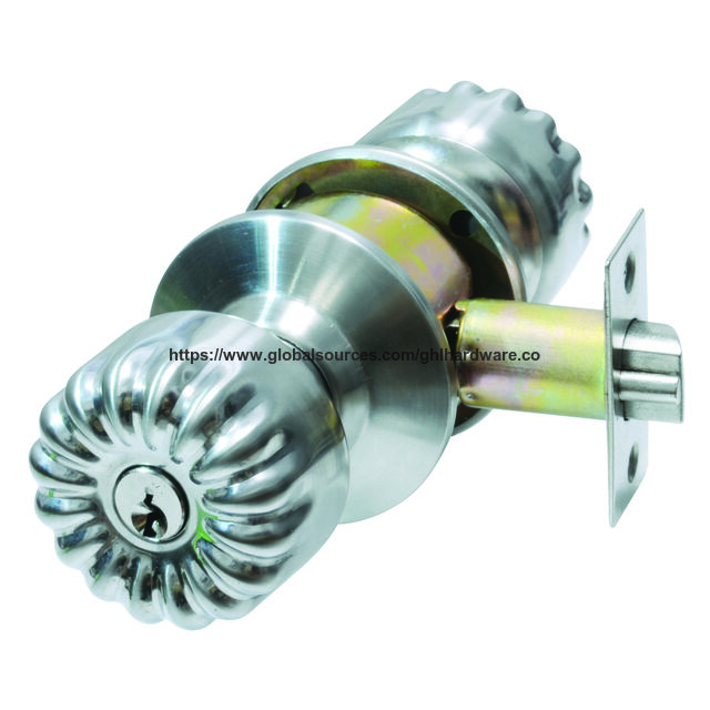Serrure de porte d'entrée de sécurité OEM en acier inoxydable avec clé, serrures cylindriques principales de porte en SS satiné pour chambre à coucher for sale at factory direct price