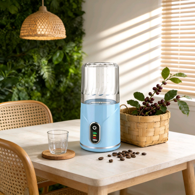 Moulin à Grains de Café Compact 260ml : Lames en Acier Inoxydable, Mouture Uniforme, Convient à Toutes les Méthodes d'Infusion