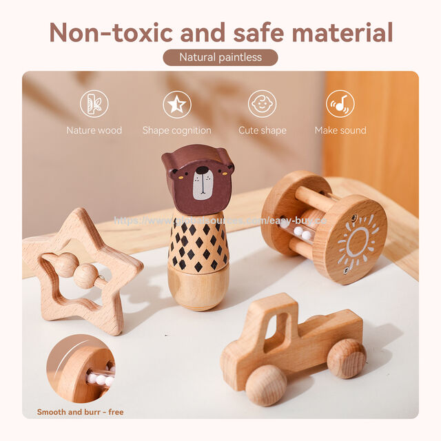 Conjuntos de Brinquedos para Bebê de Alta Qualidade, Conjuntos de Brinquedos de Silicone para Bebê, Chocalhos para Bebê, Caixa de Presente Unissex