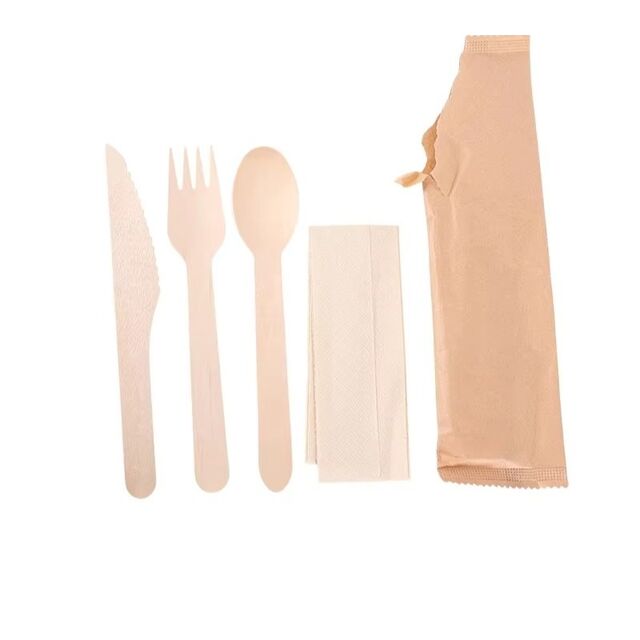 Juego de Cubiertos de Madera Estilo Caliente, Vajilla Desechable Biodegradable for sale at factory direct price