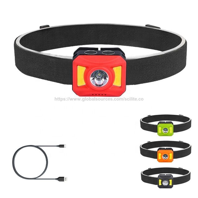 Super Mini Type C Fast Charging Waterproof White and Red Cob Led Light 3W Rechargeable Sensor LED Headlamp