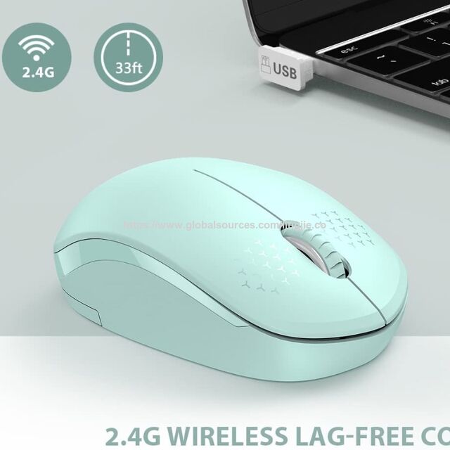 Wireless Mouse, 2.4g Noiseless Mouse With Usb Receiver - Portable ...