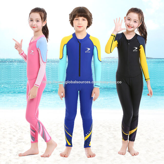 Traje de neopreno para niños, una pieza, manga larga, térmico, para snorkel y surf for sale at factory direct price