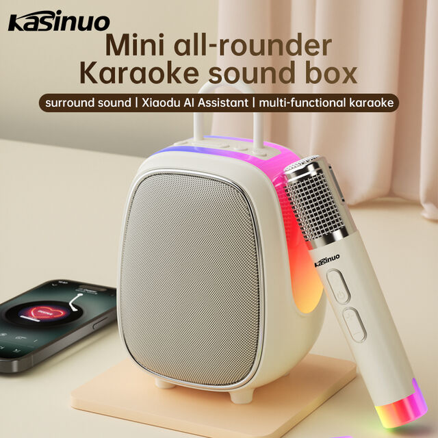 K9 Dual-Mikrofon Tragbares kabelloses Mikrofon für Heim-Karaoke, Party, RGB-Beleuchtung, AUX/BT Karaoke-Lautsprecher for sale at factory direct price