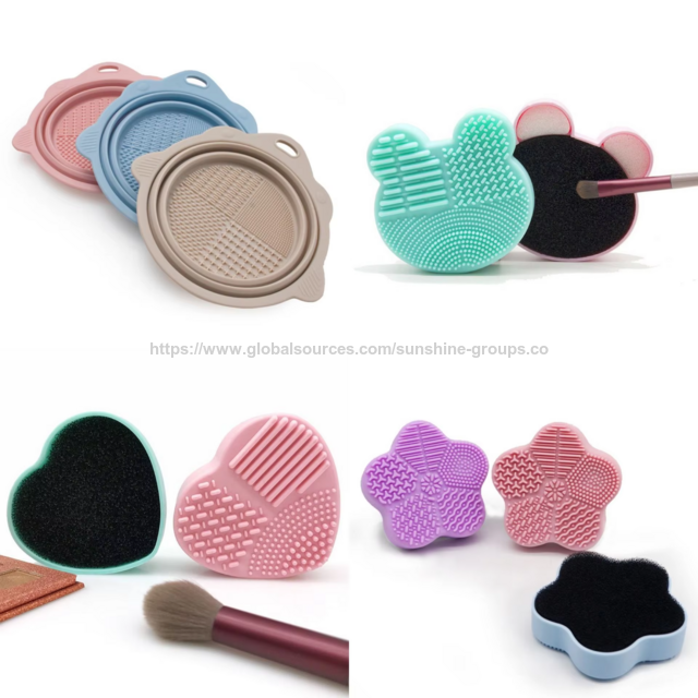 Tapis et plaque de nettoyage pour pinceaux de maquillage. Tapis de nettoyage portable en silicone pour pinceaux de maquillage, propre et hygiénique. for sale at factory direct price
