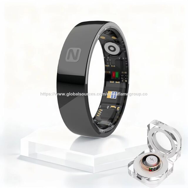 Best-selling Sports Temperature Heart Rate Monitoring Smart Ring Titanium IP68 Waterproof Wireless Charging 7-10 Day Battery Life for sale at factory direct price