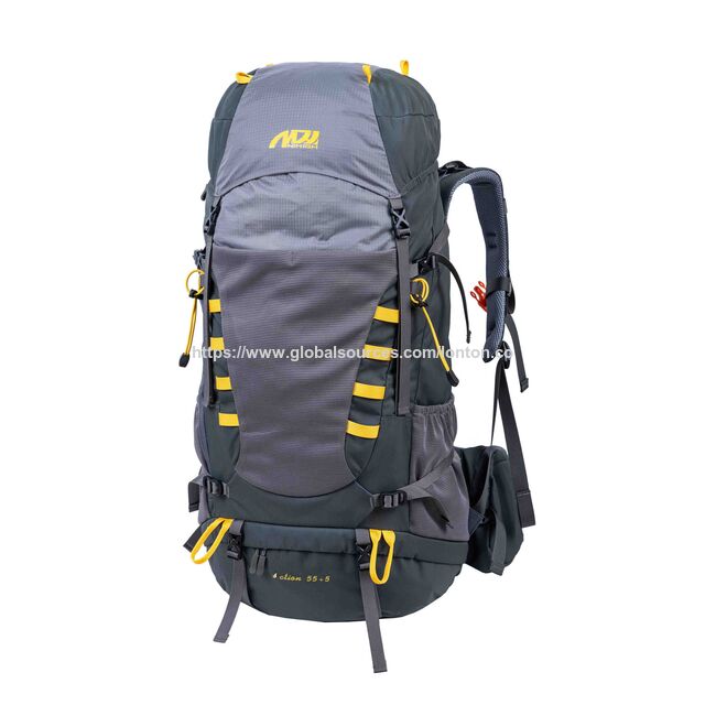 NiHiGH Hiking Backpack with Aluminum Frame, Waterproof Nylon Outdoor Backpack for Trekking, Camping & Travel