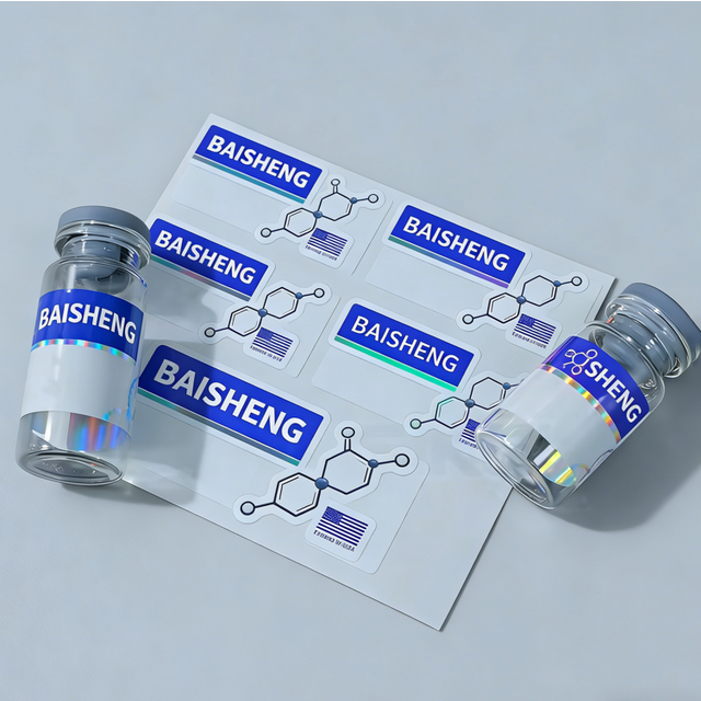 Custom Printed Vial Labels for 3ml 5ml and 10ml Bottles with Waterproof Oil Proof Finish and Premium Foil Stamping for Brand Logo for sale at factory direct price