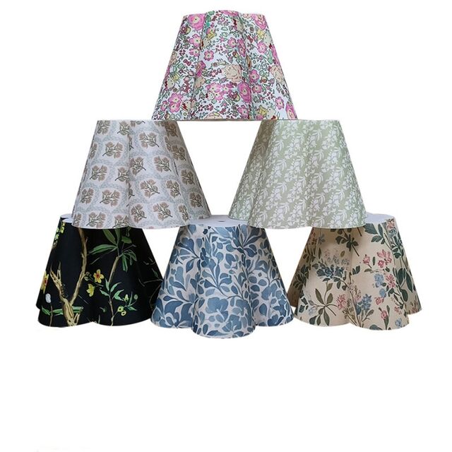 Coque de Lampe de Bureau Personnalisée en PP, Fleur à Cinq Pétales, Étude, Abat-jour en Tissu Détachable
