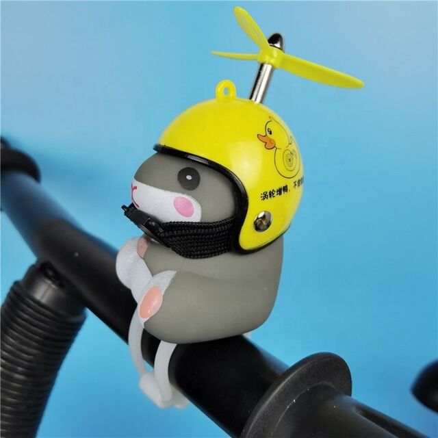 New Custom Little Yellow Duck Light Helmet with Bamboo Dragonfly Ornament Electric Bike Bicycle Accessories for sale at factory direct price