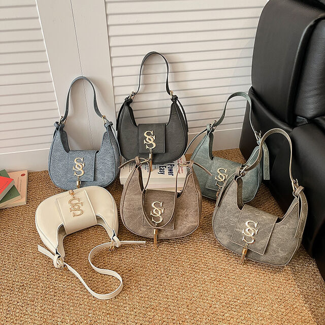 Dumpling-shaped lightweight shoulder bag, versatile casual style handbag, slanted crossbody PU bag, unique women's bag for sale at factory direct price