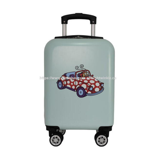 Good Offer Price Light Blue Car-Print Spinner Suitcase Superb Used Condition