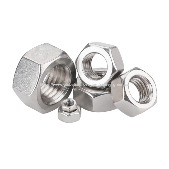 304 Stainless Steel Hex Bolt Nuts, Metric Threaded Nut Assortment M4 to M24, Heavy Duty Lock Nut Set for sale at factory direct price