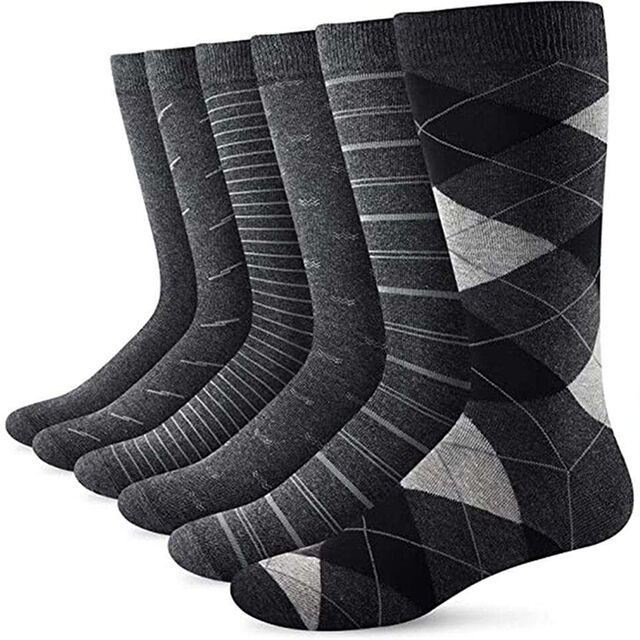 OEM ODM Men's Cotton Socks Custom Designer Black Business Socks Business Argyle Pattern Cotton Crew Men Dress Socks Wholesale