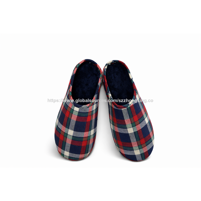Pantuflas Cómodas para Hombre con Memory Foam, Suela Suave de Felpa, Ligeras, Antideslizantes, a Cuadros Multicolor - Fabricante OEM for sale at factory direct price