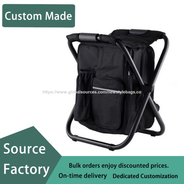 Portable Ice Pack Camping Stool, Multi functional Fold able Fishing Bench, Beach Insulated Leisure Backpack Chair for sale at factory direct price