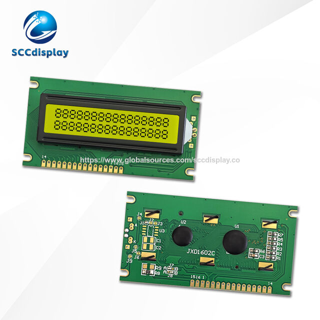 High Quality SJXD1602C STN Yellow Positive COB Dual Row Digital LCD Screen with Backlight 16*2 Character Dot Matrix LCM Module for sale at factory direct price