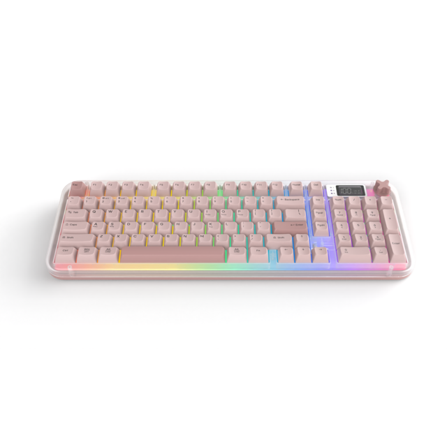 798Max 98% Layout Silent Membrane Keyboard Tri-Mode 2.4G BT Wired with Digital Display RGB Backlight 4000mAh Battery Full Anti-Gho for sale at factory direct price