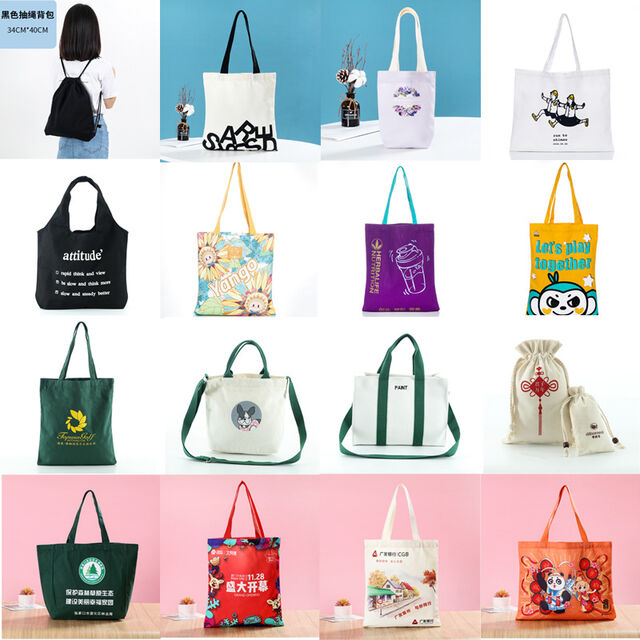 Canvas tote bag with built-in logo, printed in color by digital sublimation, for hand carrying. for sale at factory direct price