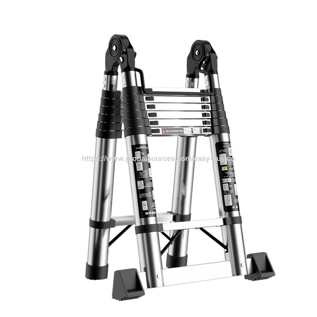 Household telescopic ladder outdoor telescopic ladder anti-pinch design anti-slip mat Telescopic ladders for sale at factory direct price