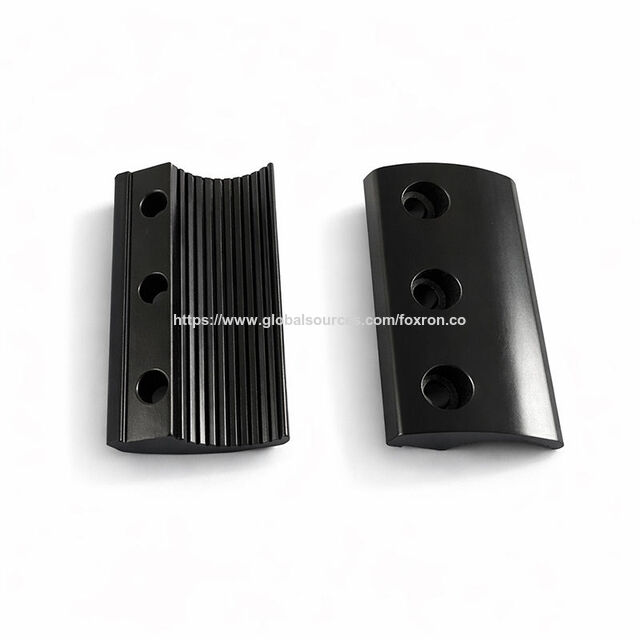 Custom CNC Machining Aluminum Wheelchair Clamp Block Black Anodized Medical Equipment Mounting Part Production Supply for sale at factory direct price