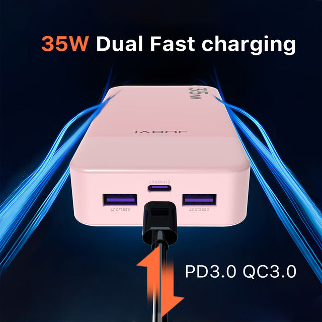 Fornecedor Direto de Fábrica, Power Bank 35W 20000mAh com Carga Rápida, Display Digital e Cabo C para C, Compatível com Todos os Dispositivos