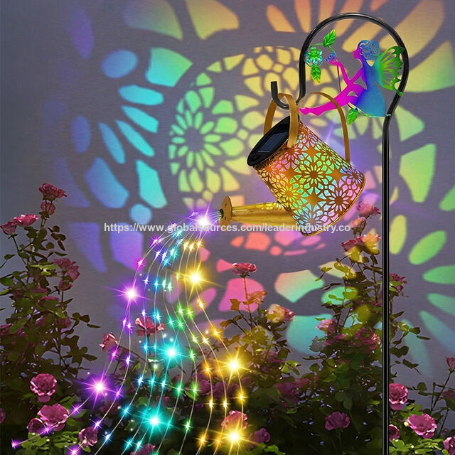 BSCI Factory Solar Lights Garden Decorative Solar Watering Can with Fairy Garden Decor for sale at factory direct price