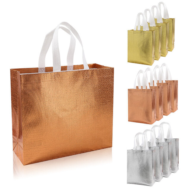 Embossed aluminum film non-woven fabric handbag laminated clothing bag for sale at factory direct price