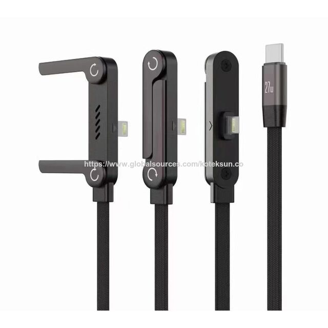 Invisible Holder Charger Cable, USB C to C PD 240W Fast Charging Cable with 360-degree Adjustable Metal Stand, 2-in-1 Holder