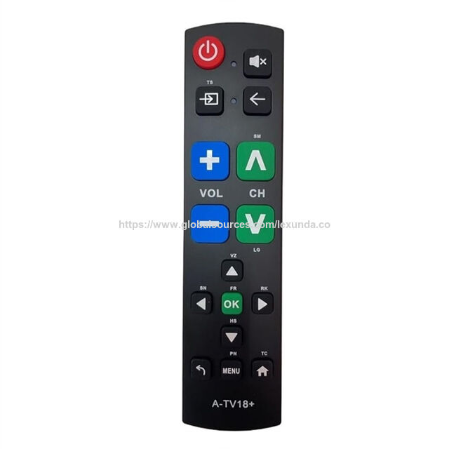 Télécommande TV Universelle A52T A-TV18+ à Gros Boutons pour Seniors, Facile à Utiliser et à Configurer avec Fonctions d'Apprentissage pour les Grandes Marques de TV
