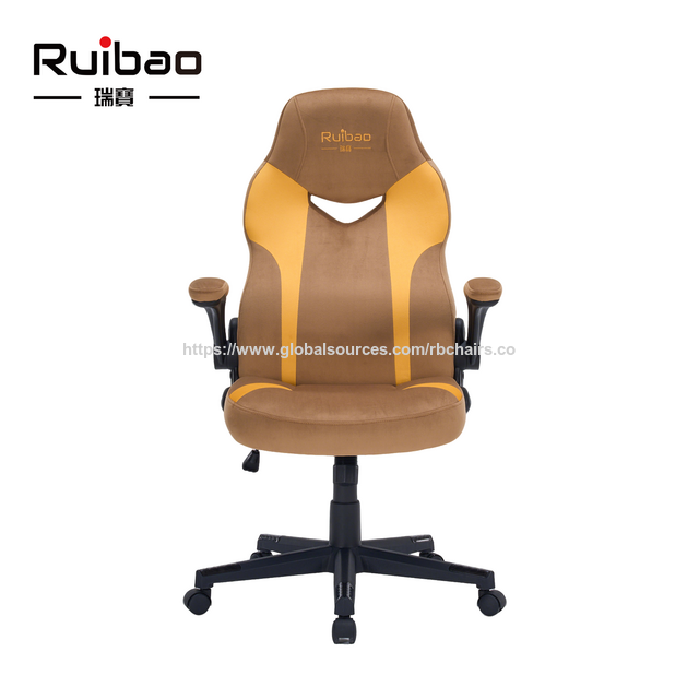 Silla Gaming Ruibao de Ante Marrón, Silla de Ordenador Ergonómica Reclinable con Soporte Lumbar