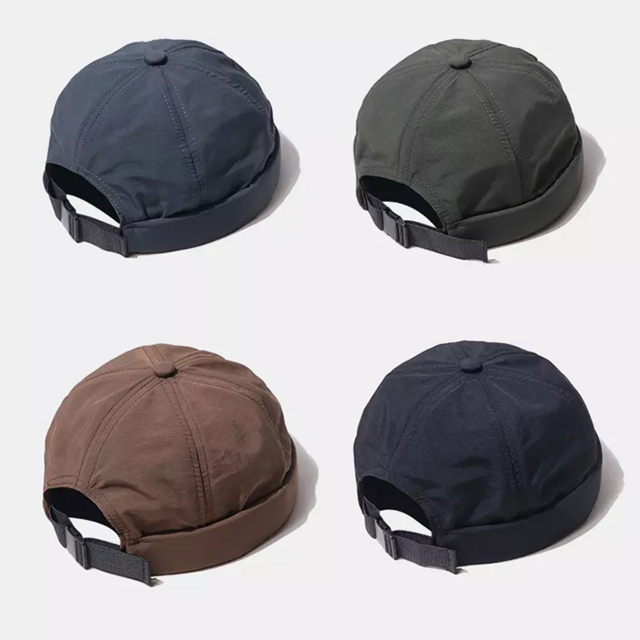 Hersteller Benutzerdefinierte Nylon Randlose Kappe Schnelltrocknendes Polyester Leon Hut Design Herren Retro Visier Gekräuselte Manschette Baseballkappe