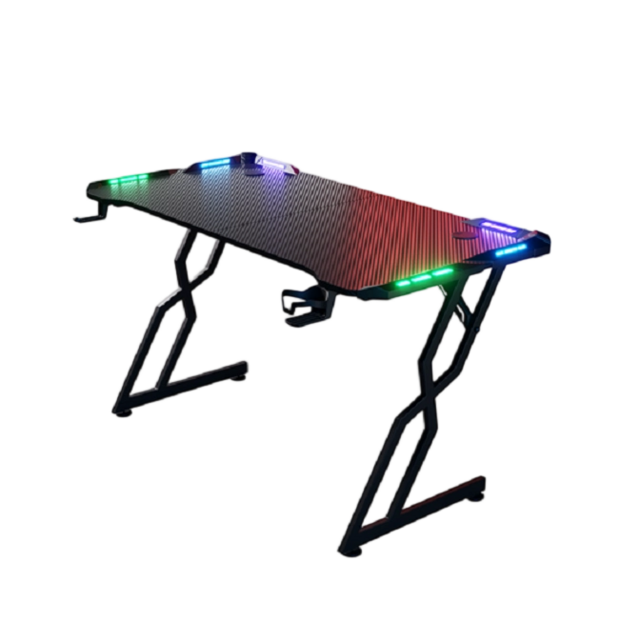 Escritorio para Gaming, Base de Acero, con/sin Luz LED, 1.2/1.4/1.6M, Portavasos y Alfombrilla de Ratón for sale at factory direct price