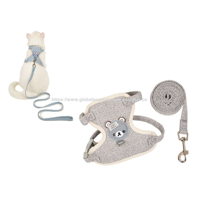 Coleira Peitoral Ajustável para Animais de Estimação e Conjunto de Guia de 120 cm. Para Animais de Pequeno Porte (Gatinho e Filhote). Tamanho P-M.