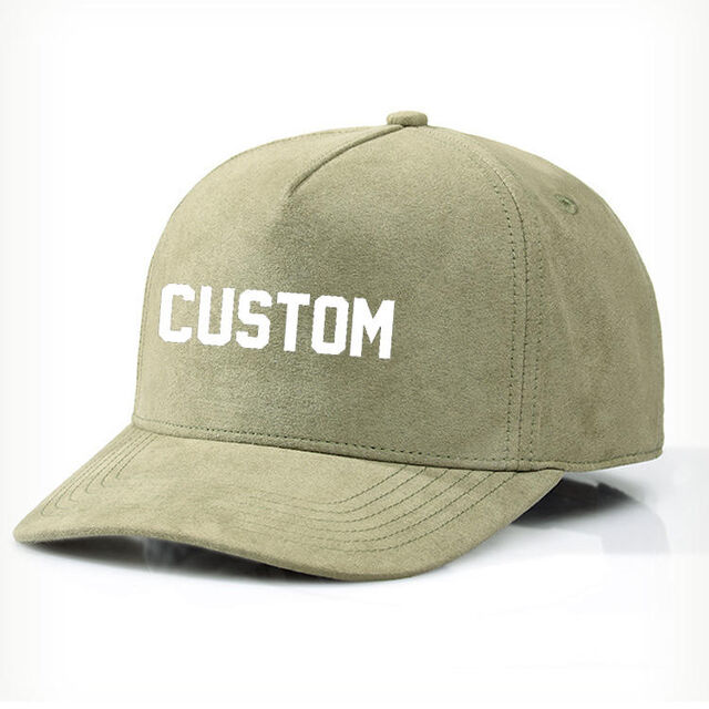 Casquette de baseball unie brodée personnalisée avec logo en daim, personnalité, 5 panneaux, haute couronne, vente en gros, pour l'extérieur