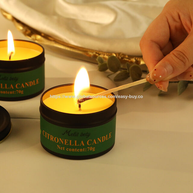 Velas em Lata de Jarra, Vela Aromática de Capim-Limão para Uso Doméstico e Externo, Vela de Aromaterapia à Base de Cera de Soja Vegetal for sale at factory direct price