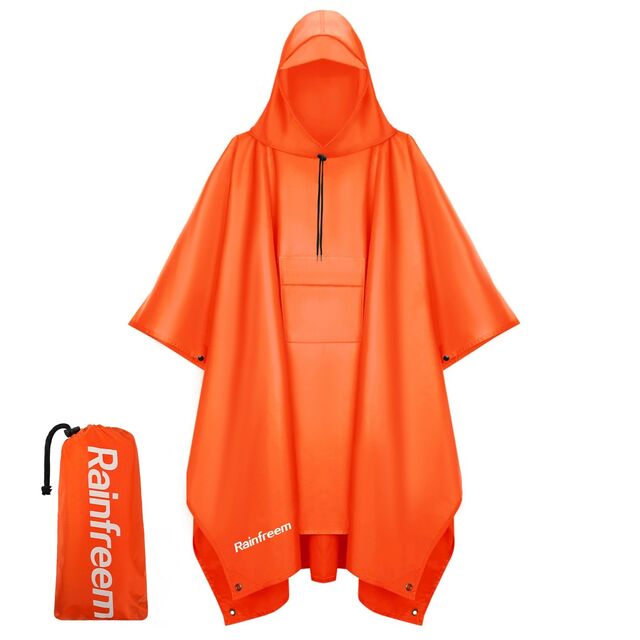 Impermeable y Poncho de Senderismo Multifuncional para Exteriores 3 en 1 con Recubrimiento de PU para Adultos