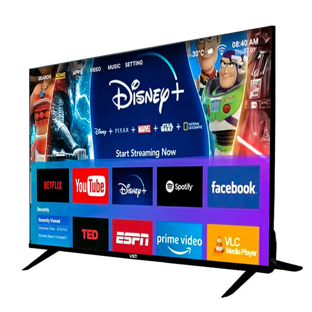 Televisor LED Inteligente 4K Ultra HD de 32, 43, 50, 55, 65 Pulgadas con Sistema Android, WiFi, HDMI, USB, Netflix, YouTube y Diseño Delgado