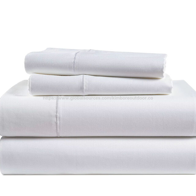 Grande Vente Ensemble de Literie 100% Coton Pur Coton Blanc Ensemble de Draps d'Hôtel
