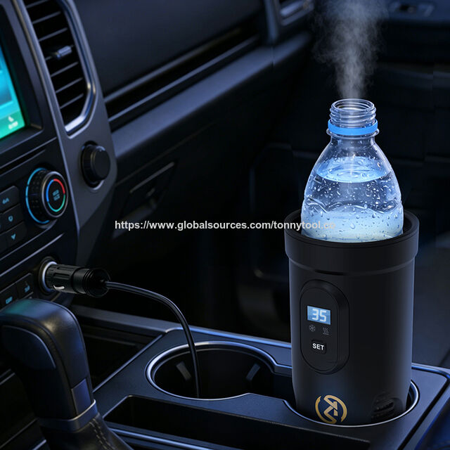 Tasse Intelligente 2 en 1 Prête à Offrir : Refroidissement et Chauffage, 12V DC 36W, Mug Thermoélectrique Refroidisseur Chauffe-tasses avec Affichage Numérique pour Bureau