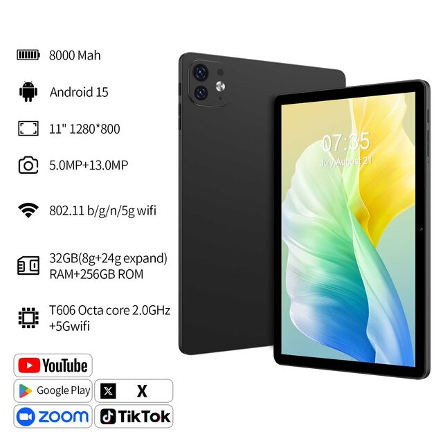 Tablet Android 11 inci 15 T606 Octa Core, RAM 16 GB, Penyimpanan 128 GB, dengan Sertifikasi CE, ROHS, FCC, Perangkat Hiburan Kinerja Tinggi for sale at factory direct price