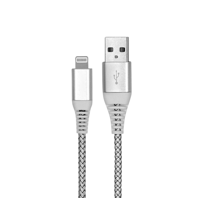 Cable de Carga Rápida USB-A a Lightning de 12W 2.4A | Alivio de Tensión | Carcasa de Aluminio | Envío desde China o Malasia | Venta al por Mayor y OEM