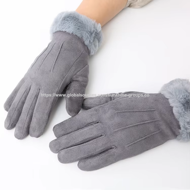 Gants chauds en laine d'hiver, gants de travail de sport d'extérieur uniques et élégants avec écran tactile en cuir for sale at factory direct price