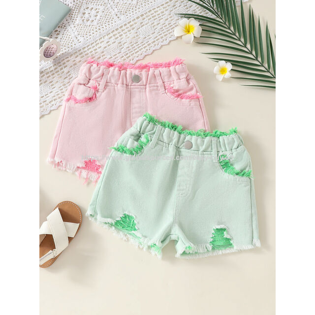 Shorts de Plage pour Filles - Shorts d'été fins et polyvalents. Nouvelle Collection Été 2024 : Pantalons Enfants Couleurs Macaron.