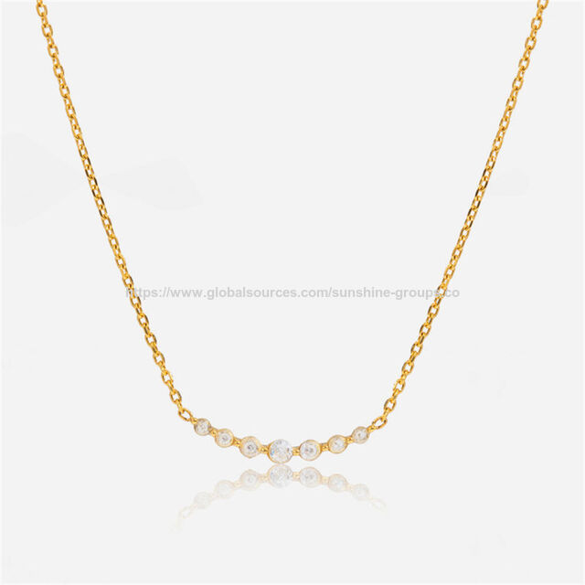Collier Superposé en Zircone, Acier Inoxydable, Doré, Exquis, Simple, Poli, Cadeau Élégant, Convient pour un Usage Quotidien et des Fêtes for sale at factory direct price