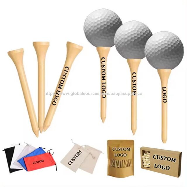 Klassische Holzkegel für Golf, natürlich, umweltfreundlich, langlebig, 2 3/4 Zoll, 100er-Pack für Golftraining