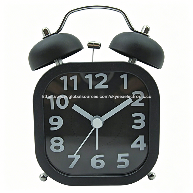 Reloj Despertador Metálico Doble Campana Cuadrado con Estilo Minimalista Nórdico para Oficina, Hogar y Niños - Precio de Fábrica #324 for sale at factory direct price