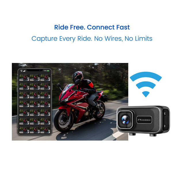 2K Motorrad Dashcam, 140° Weitwinkel, IP67 wasserdicht, Loop- & Notfallaufnahme, 3 Halterungen für verschiedene Szenarien