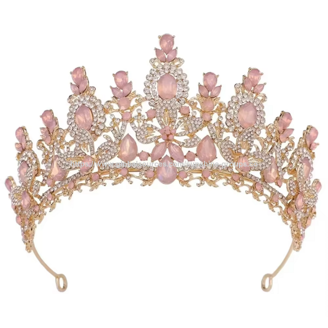 Tiara de Coroa de Princesa de Cristal Luxuosa para Noivas, Casamentos e Bailes - Acessório de Cabeça Feminino